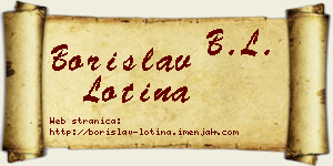 Borislav Lotina vizit kartica